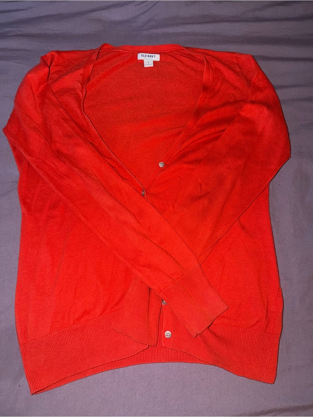 Old Navy Bright Burnt Orange Women's V-Neck Button Cardigan